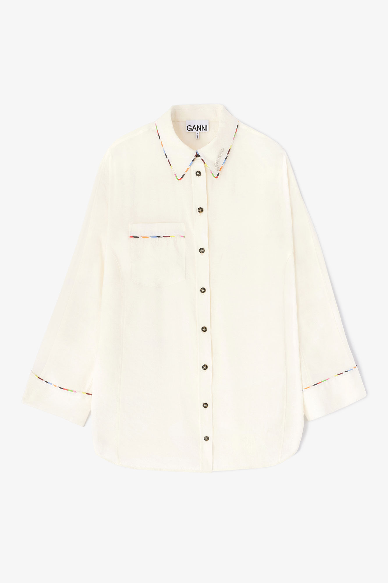 Fließendes Modal-Raglan-Shirt, Modal, in colour Egret - 1 - GANNI