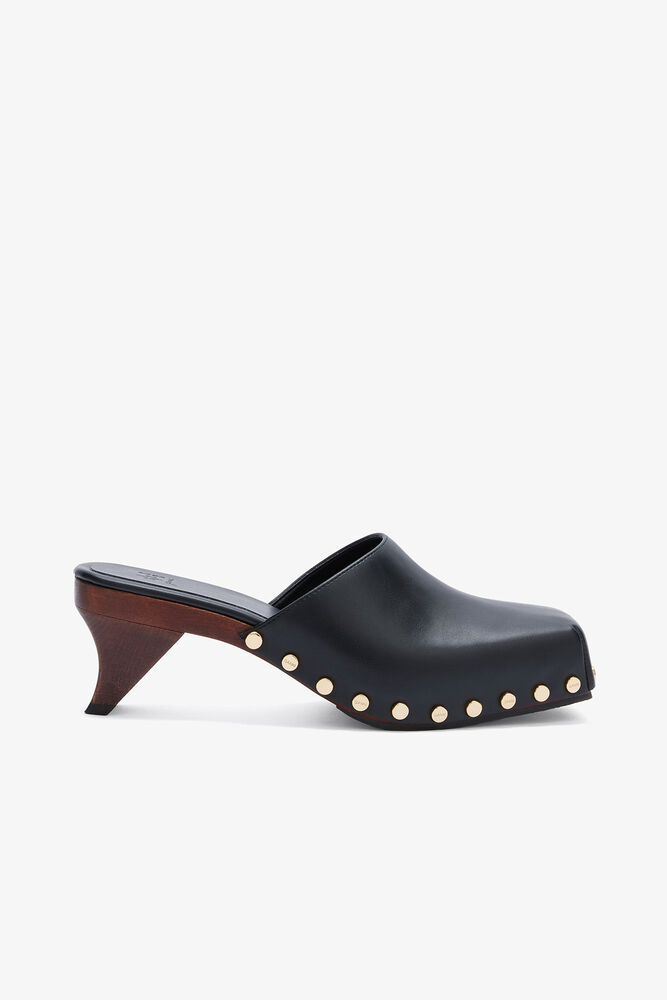 June Sabot Mule in Black, Black