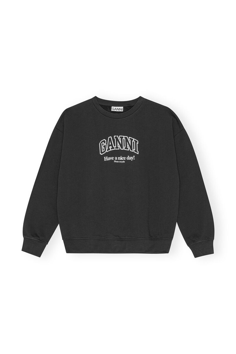 Dark Grey Isoli Oversized-genser, Cotton, in colour Phantom - 1 - GANNI