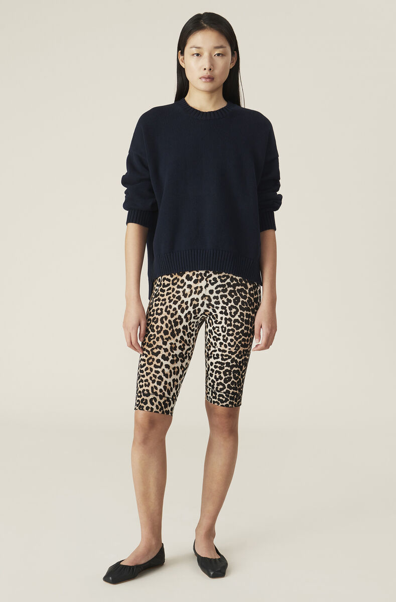 Rayon Underwear Short Leggings, Rayon, in colour Leopard - 3 - GANNI