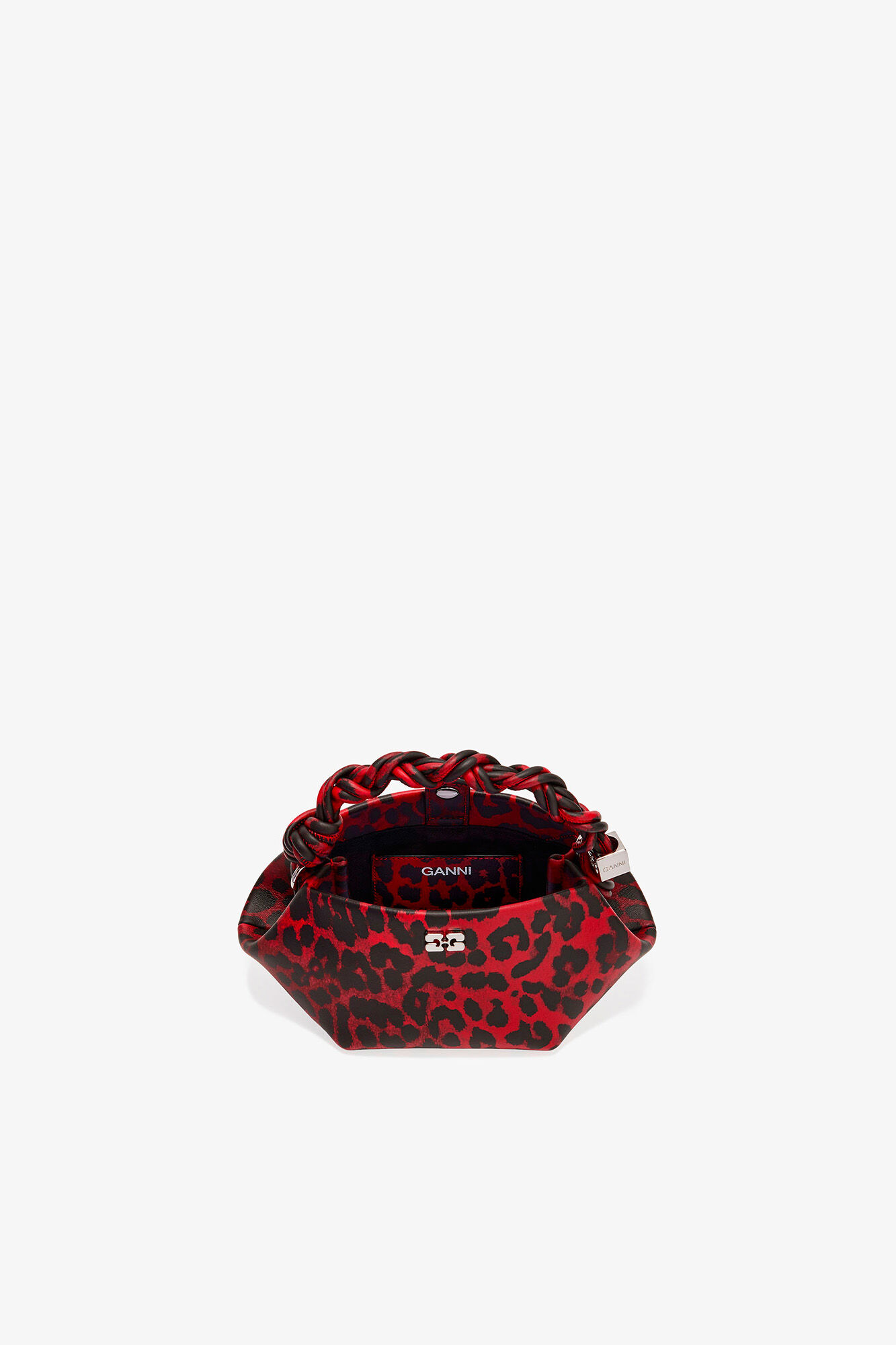 Red Leopard Mini Bou Bag, Recycled Leather, in colour Racing Red - 3 - GANNI