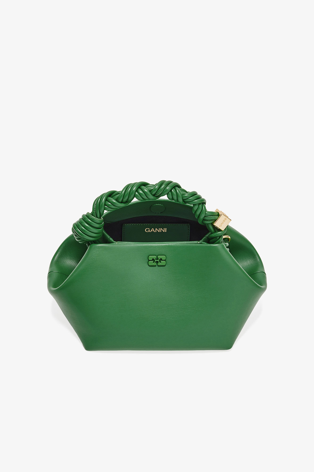 Green Small GANNI Bou Bag, Polyester, in colour Juniper - 3 - GANNI