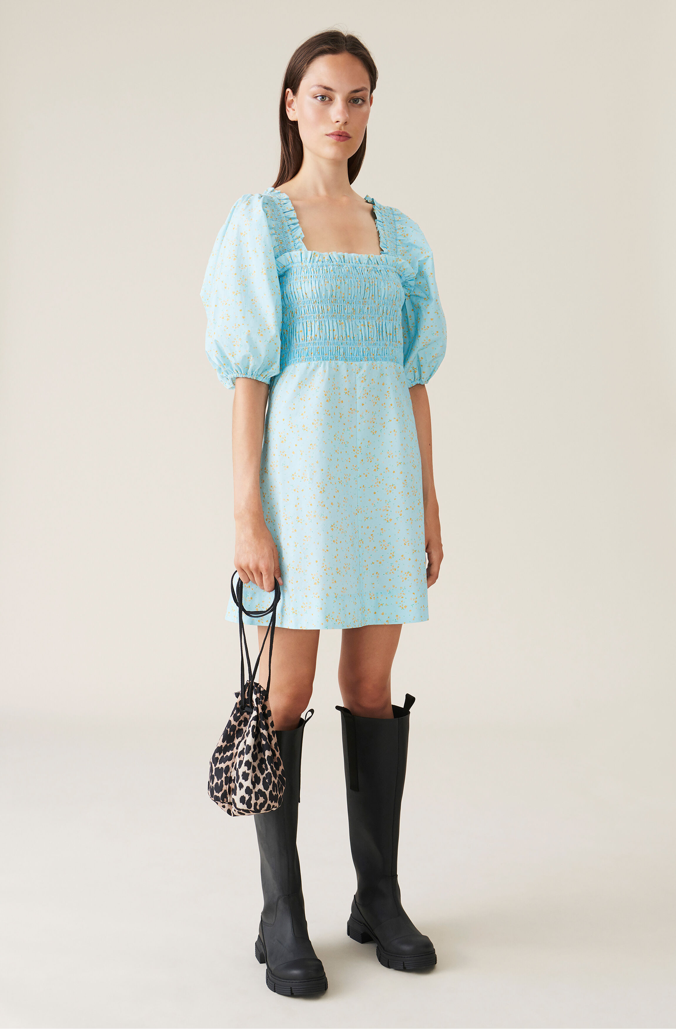Cotton poplin mini dress clearance