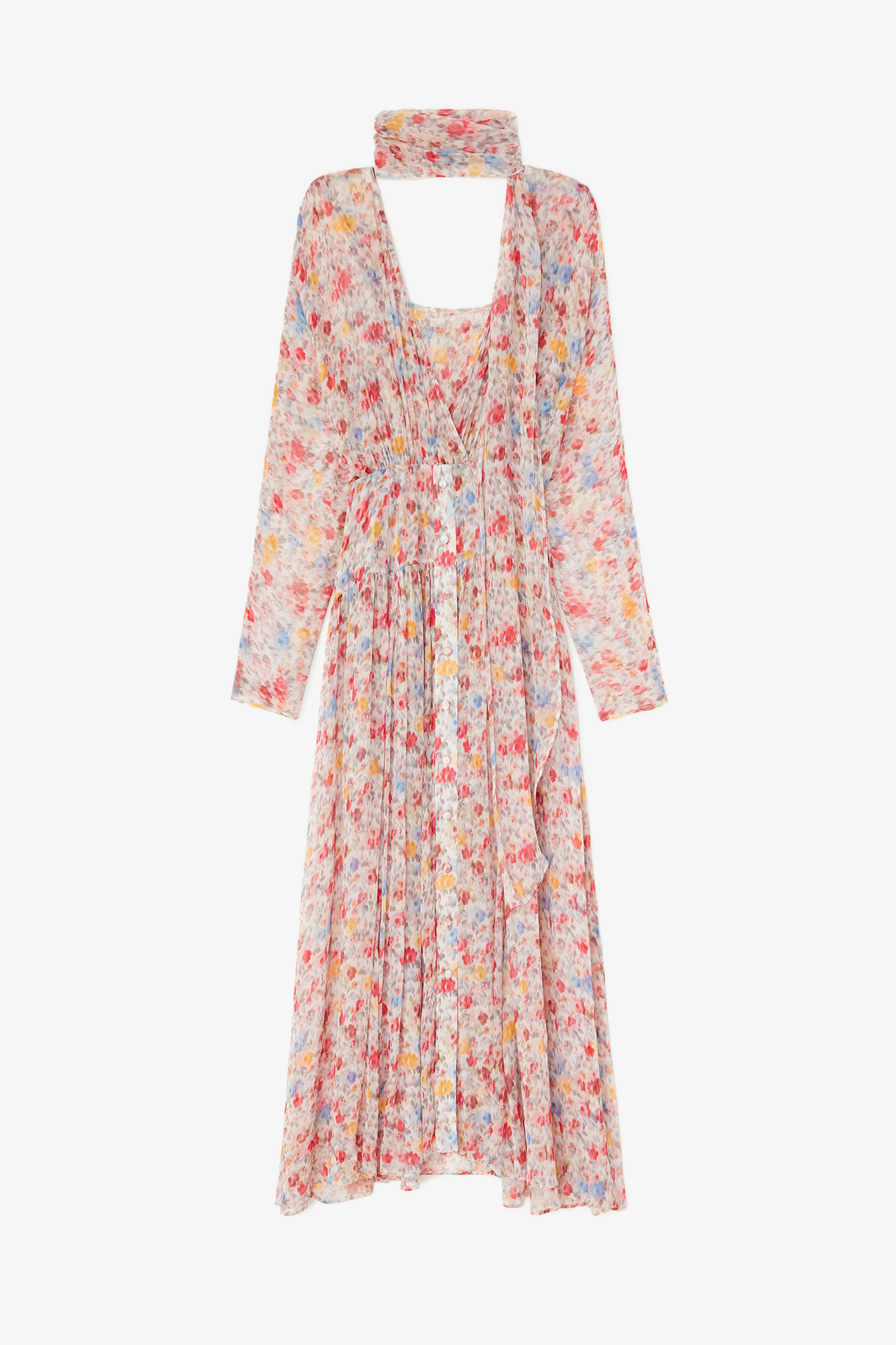 Dress in Floral Silk, Organic Wool, in colour Multicolour - 2 - GANNI