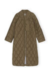 Ripstop Quilt Coat, Recycled Polyester, in colour Teak - 1 - GANNI