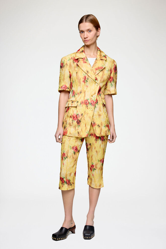 Capri Trousers in Shibori Organza, Aurora