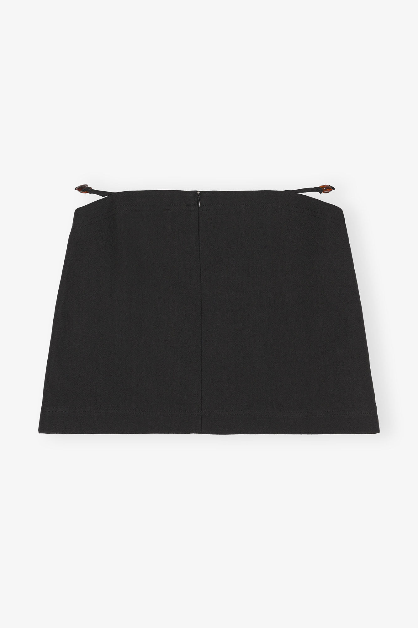 Cotton Suiting Mini Skirt, Cotton, in colour Black - 2 - GANNI