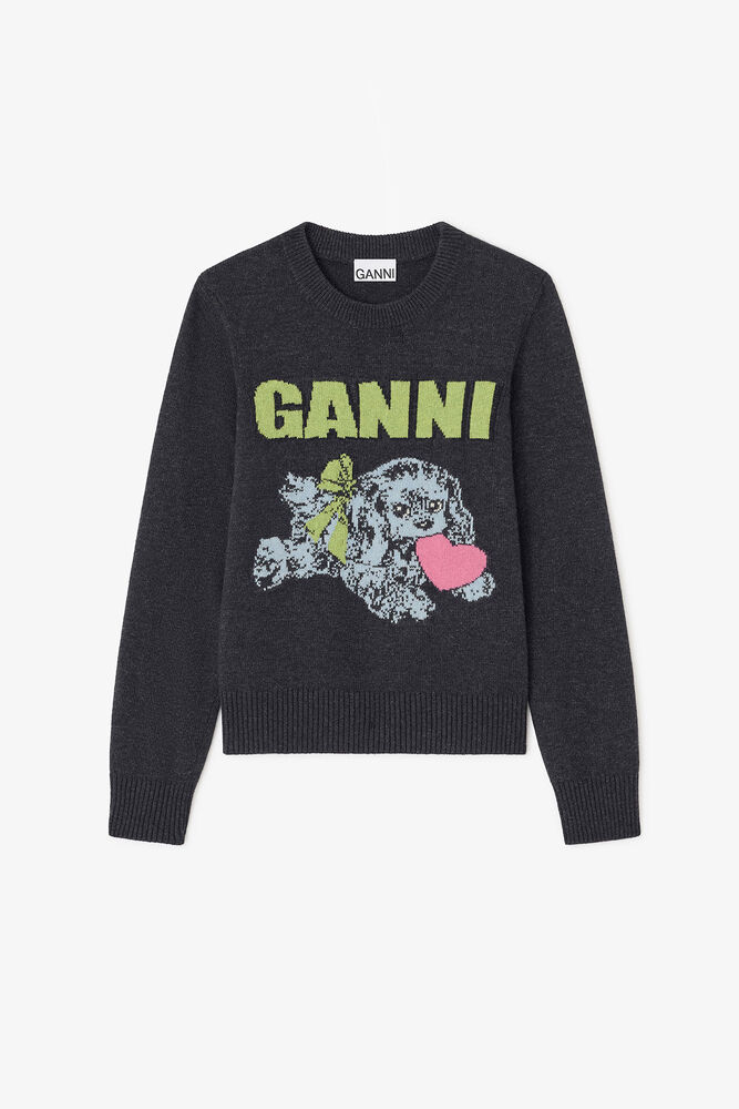 Dark Grey Puppy Wool Jumper, Phantom