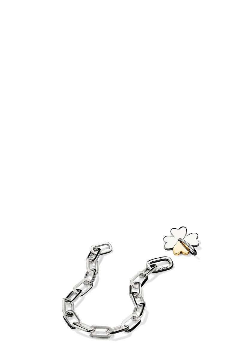 Mejuri x GANNI Clover Pendant Bracelet, in colour Silver - 3 - GANNI