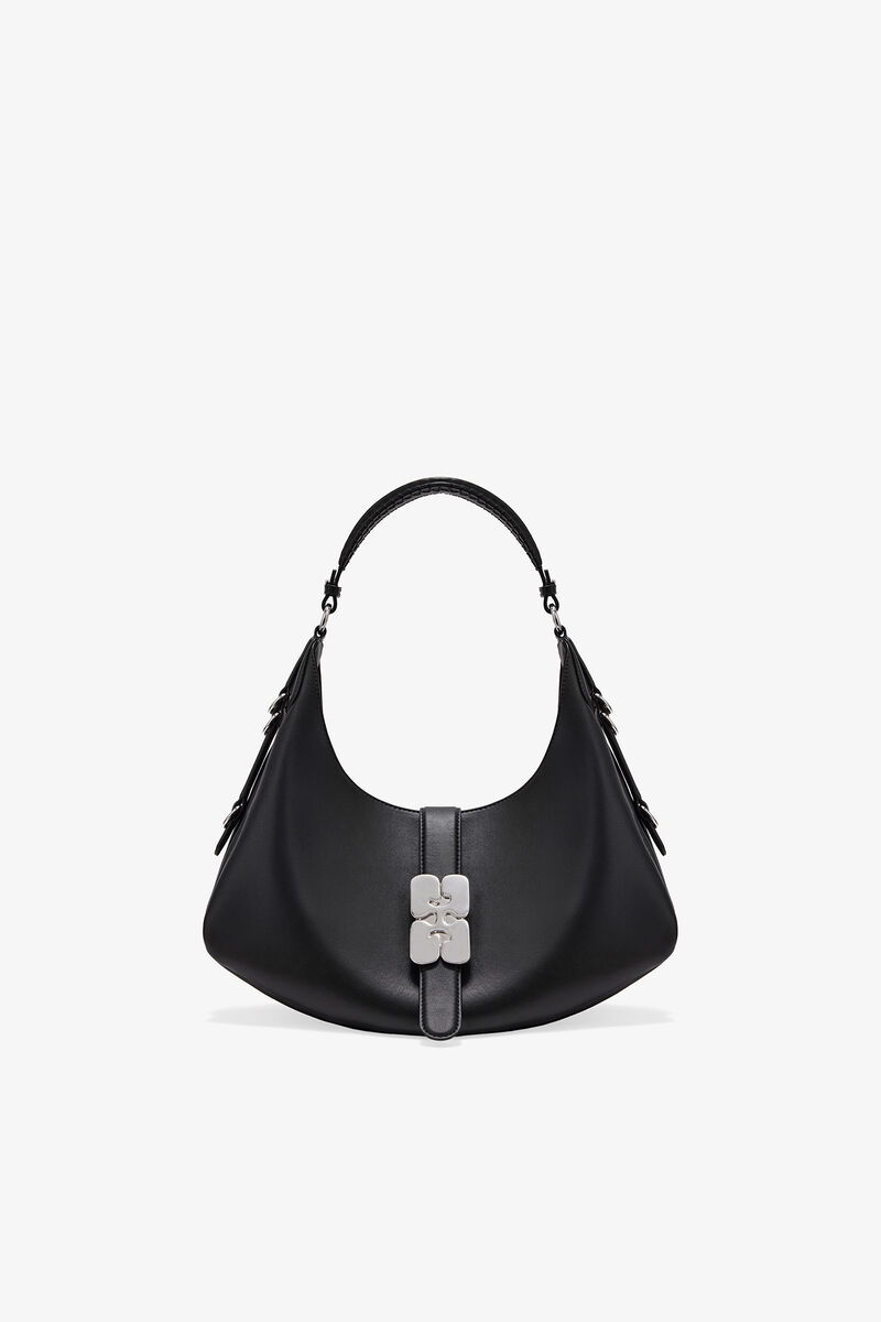 Black Small Kat Bag, Recycled Leather, in colour Black - 1 - GANNI