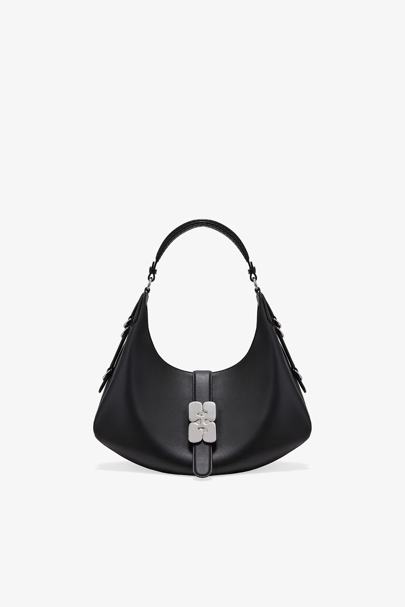 Black Small Kat Bag, Recycled Leather, in colour Black - 1 - GANNI