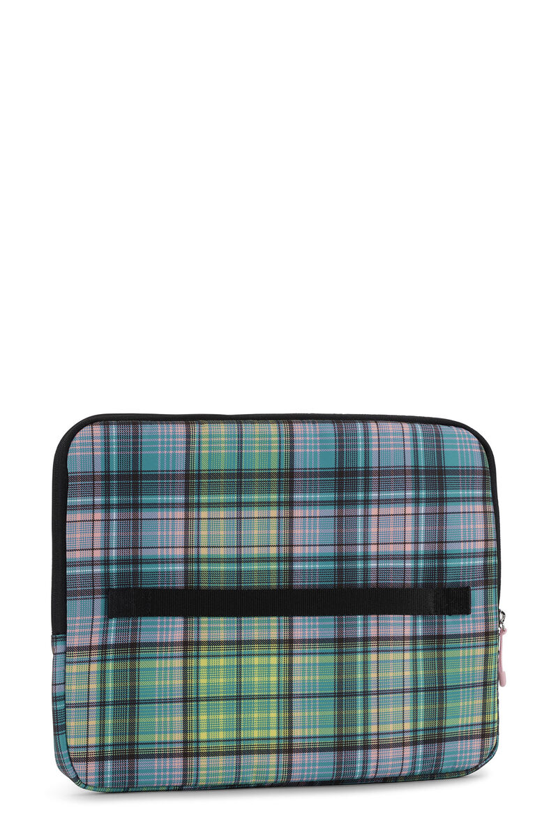 Printed Laptop Sleeve 13" , Recycled Polyester, in colour Lagoon - 2 - GANNI