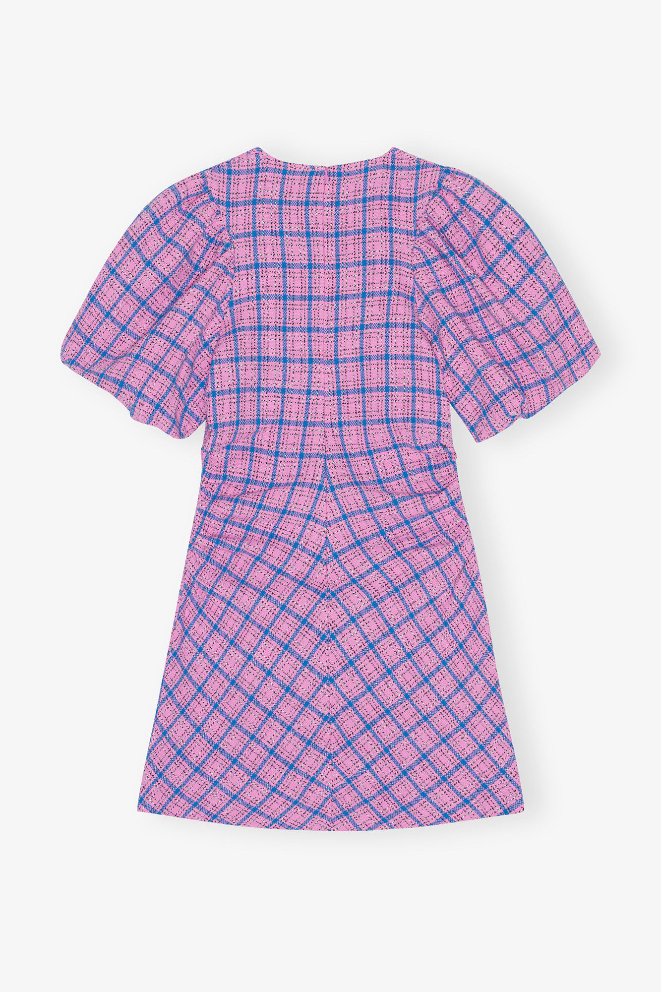 Check Suiting Mini Dress, Cotton, in colour Wild Orchid - 2 - GANNI