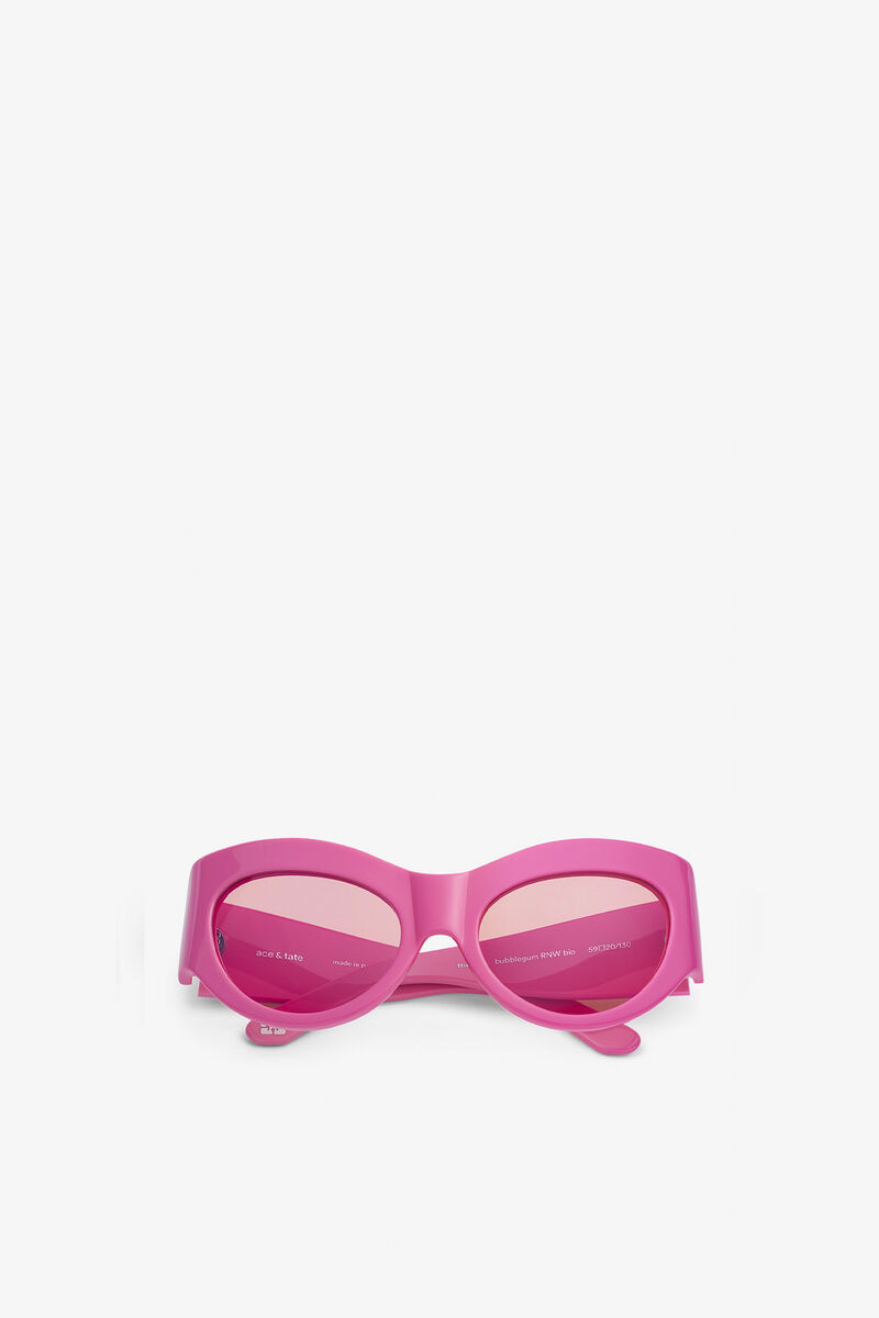 GANNI x Ace & Tate Trixie Sunglasses, Acetate, in colour Shocking Pink - 1 - GANNI