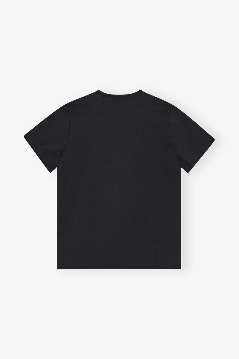 Black Basic Jersey Moonlight Relaxed T-shirt, Cotton, in colour Phantom - 2 - GANNI