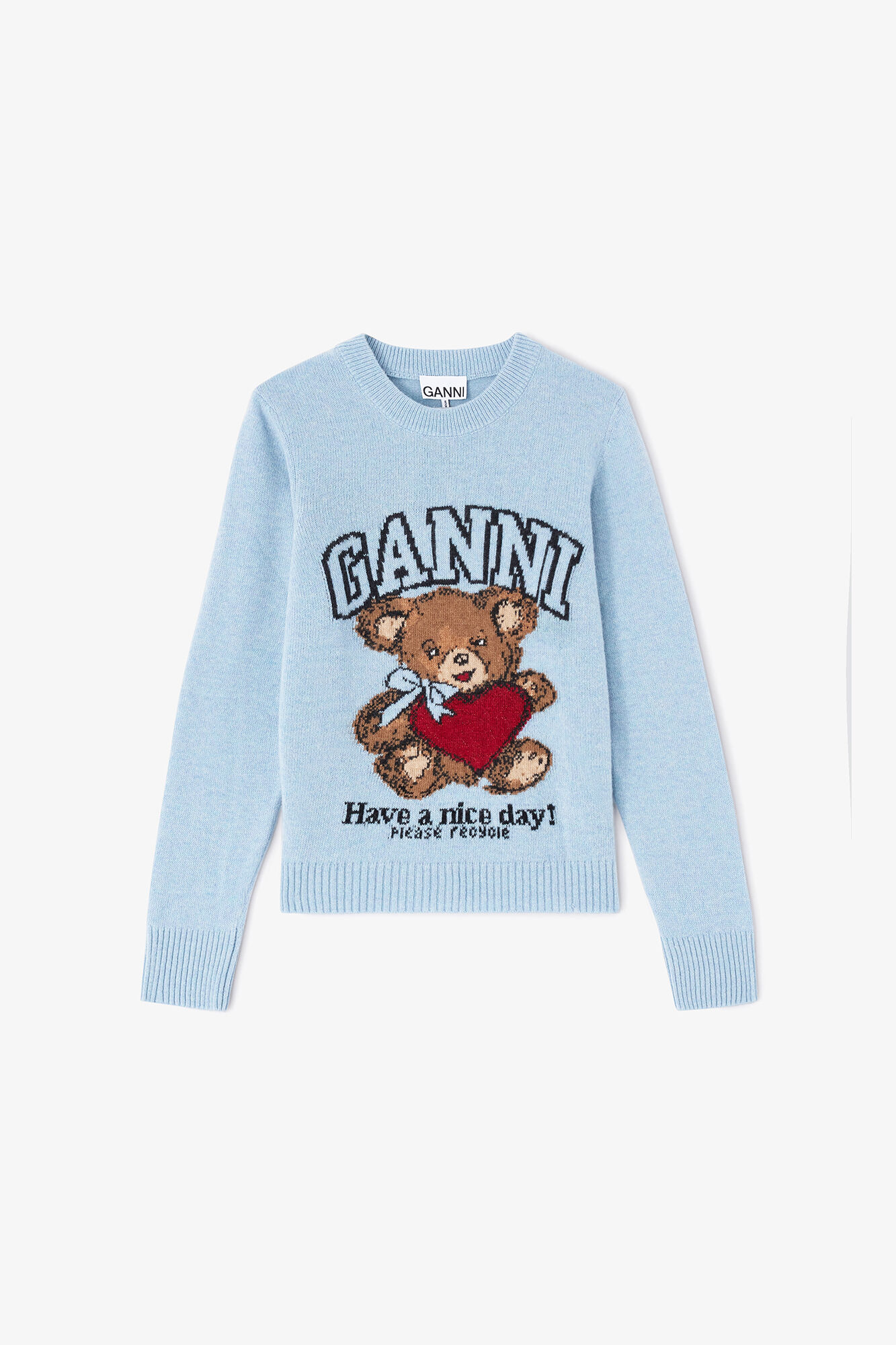 GANNI サマーニット Sweater in Graphic Wool | GANNI US