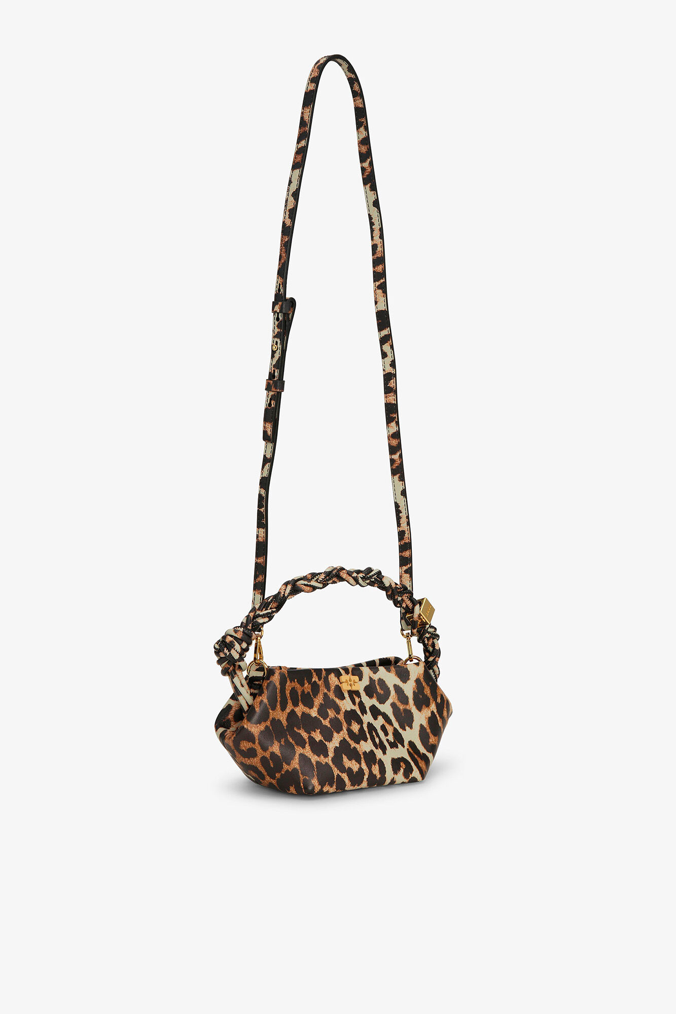 Leopard Mini Bou Bag, Polyester, in colour Leopard - 3 - GANNI