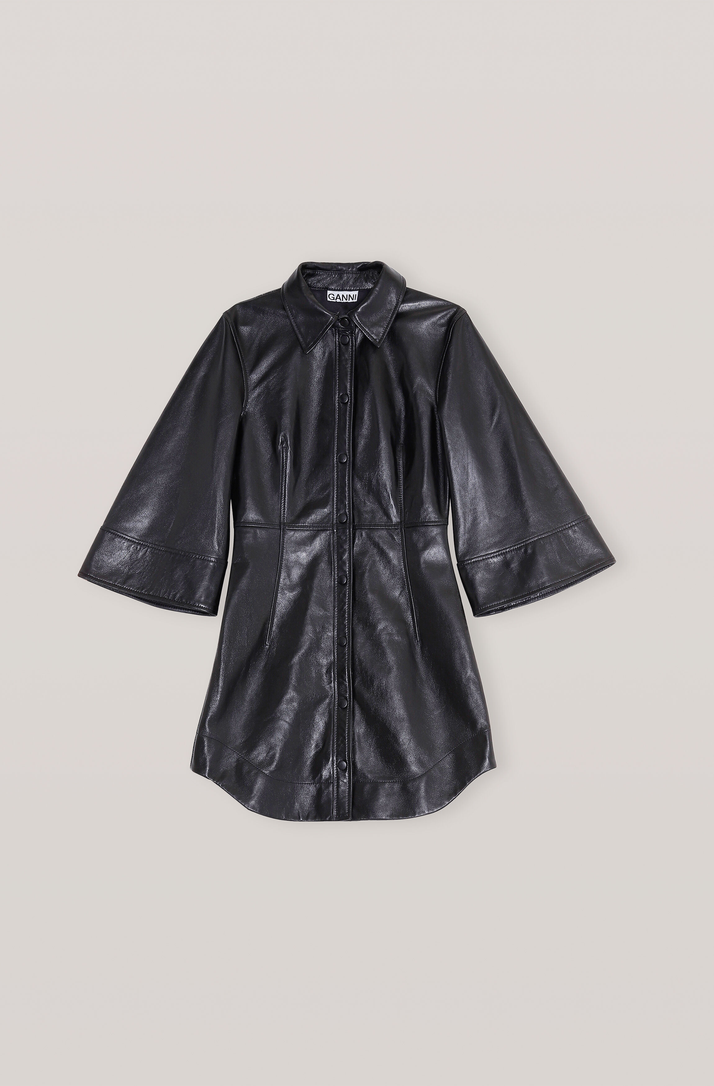 black leather mini dress