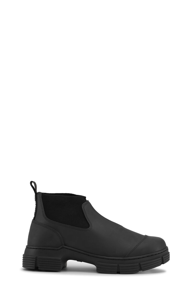 Rubber Crop City Boots, Recycled rubber, in colour Black - 1 - GANNI