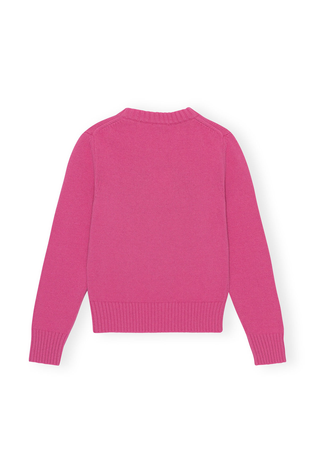Pink Flower Graphic O-neck Pullover, Recycled Polyamide, in colour Cone Flower - 2 - GANNI