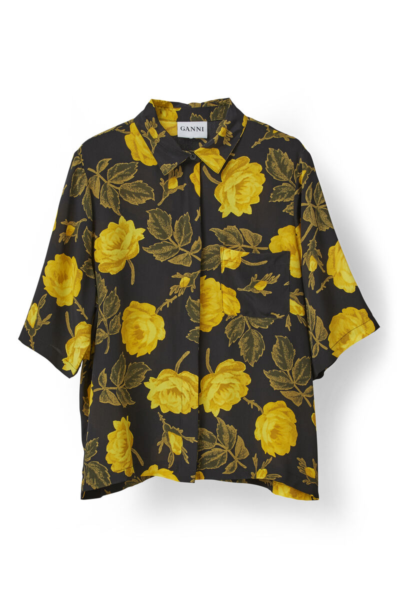 Lee Silk Shirt s/s, in colour Fusion Rose - 1 - GANNI