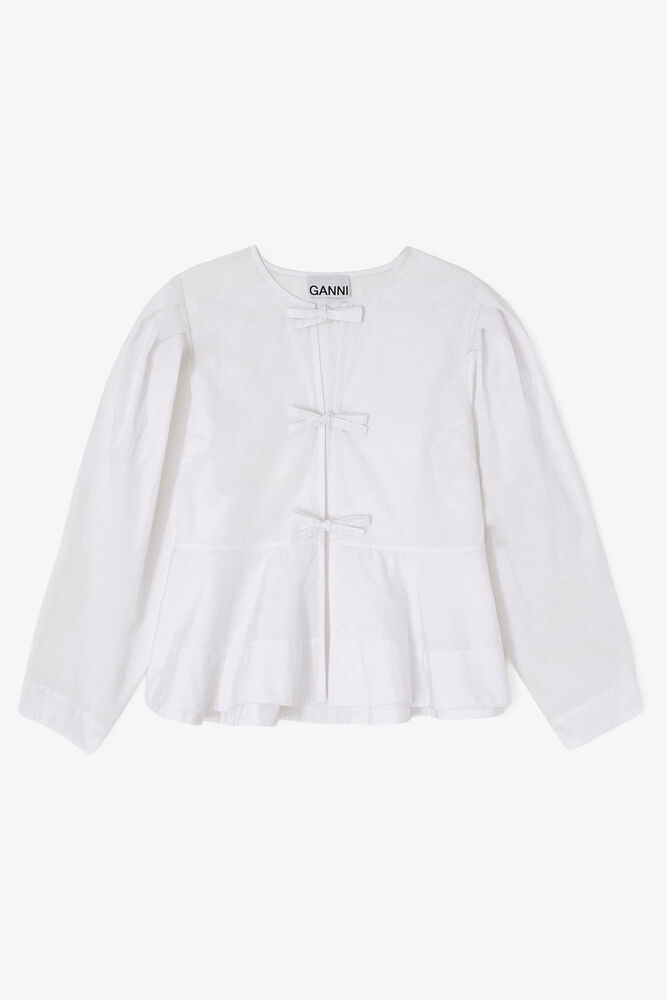 Blouse in Cotton Poplin, Bright White