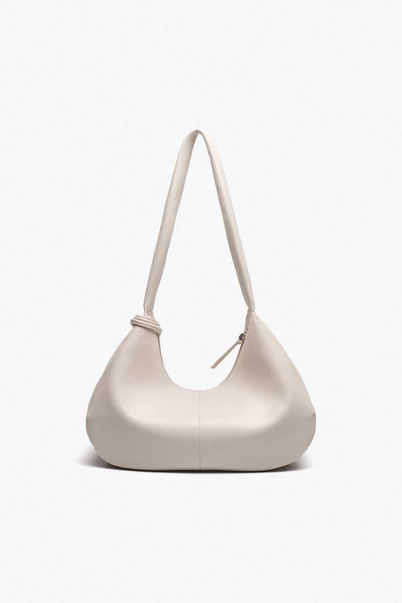 Naturvit medium hobov&auml;ska, Recycled Leather, in colour Egret - 3 - GANNI