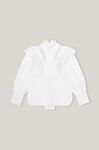 Cotton Shirt, Cotton, in colour Bright White - 1 - GANNI