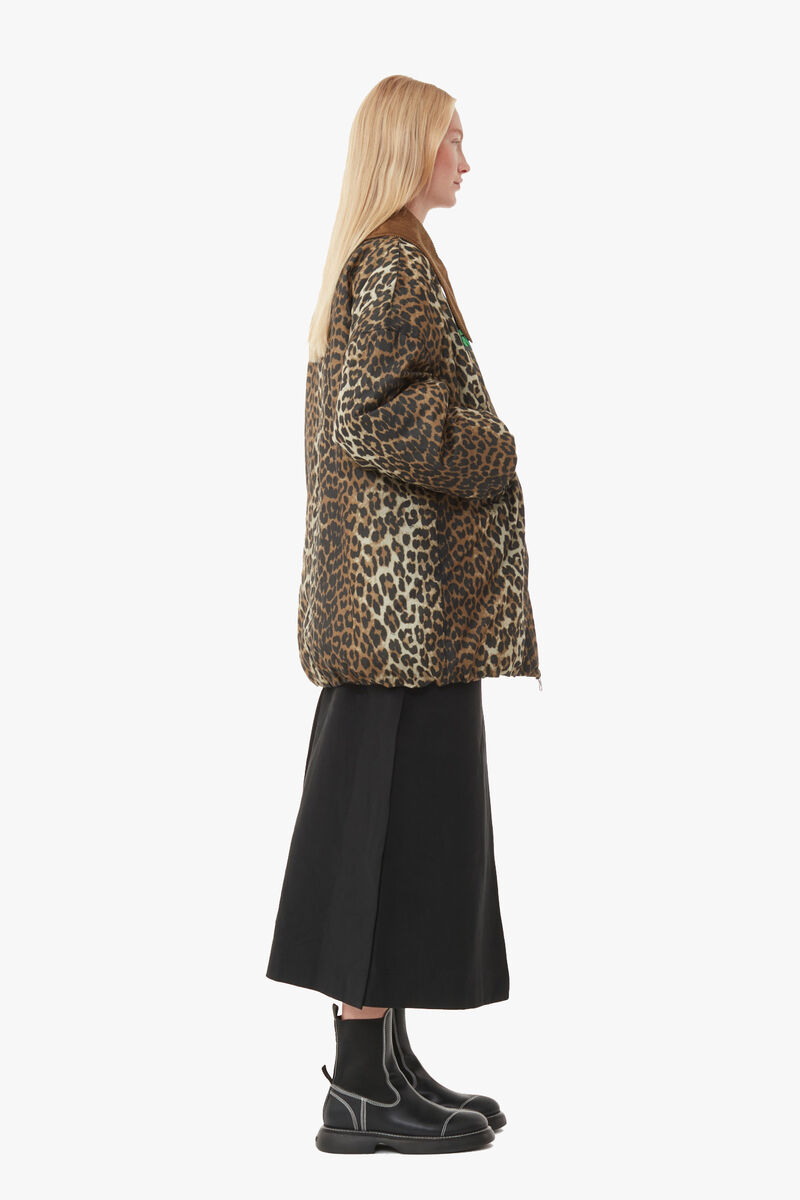 GANNI x Barbour Leopard Bomber Jacket, Cotton, in colour Leopard - 2 - GANNI