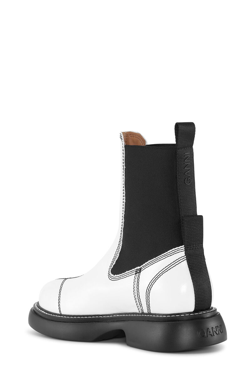 Egret Everyday Mid Chelsea Boots, Polyester, in colour Egret - 2 - GANNI