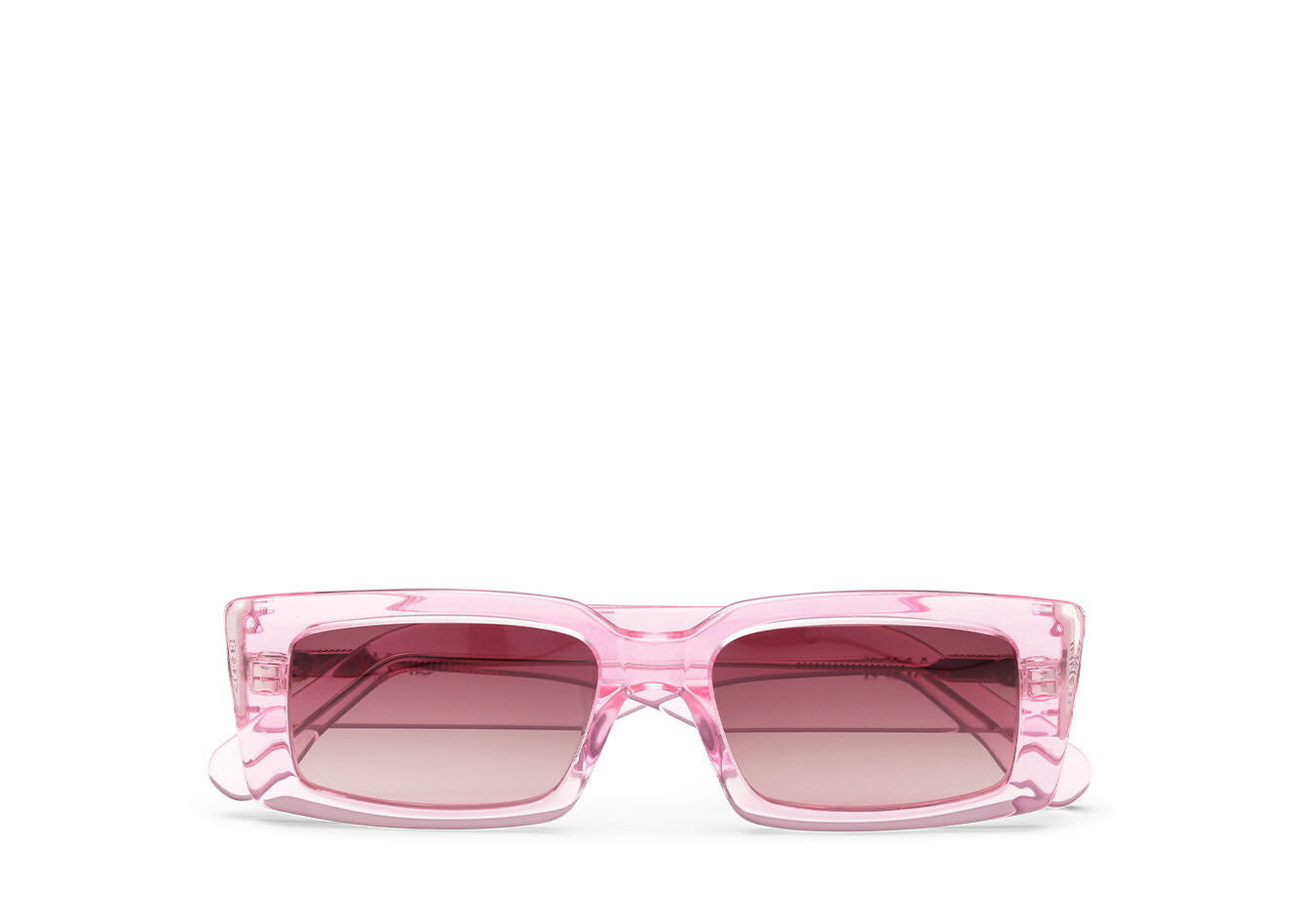 Rectangular Sunglasses, Acetate, in colour Dreamy Daze Phlox Pink - 1 - GANNI