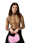 Printed Mesh Rollneck, Recycled Nylon, in colour Snake Starfish - 1 - GANNI