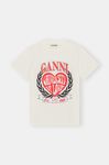 „University Of Love“-T-Shirt mit Herz, Cotton, in colour Egret - 1 - GANNI