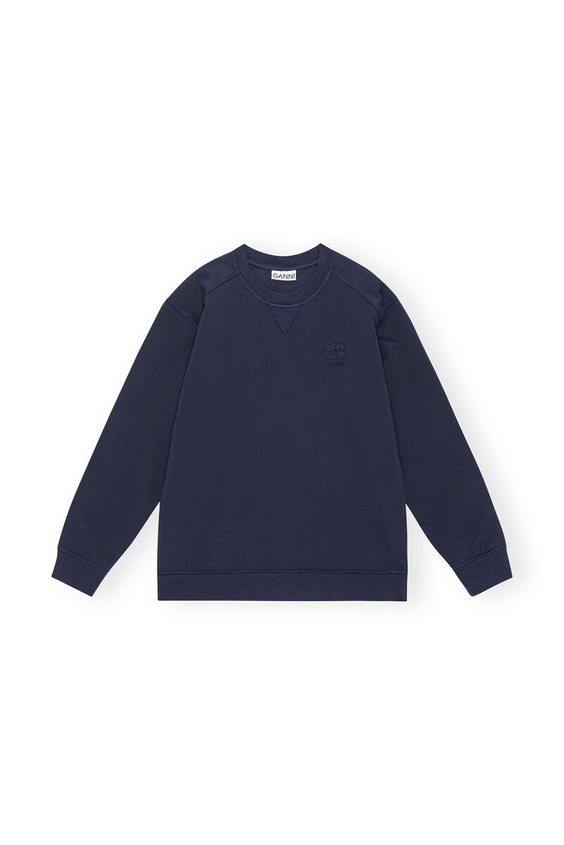 Dark Blue Isoli Sweatshirt, Cotton, in colour Sky Captain - 1 - GANNI