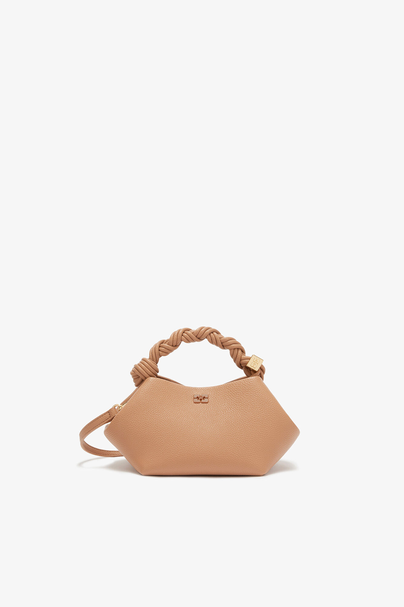 バッグ GANNI BOU BAG Small Caramelcaf GANNI Small Bou Bag – Hexagonal Hand-Braided Icon | GANNI