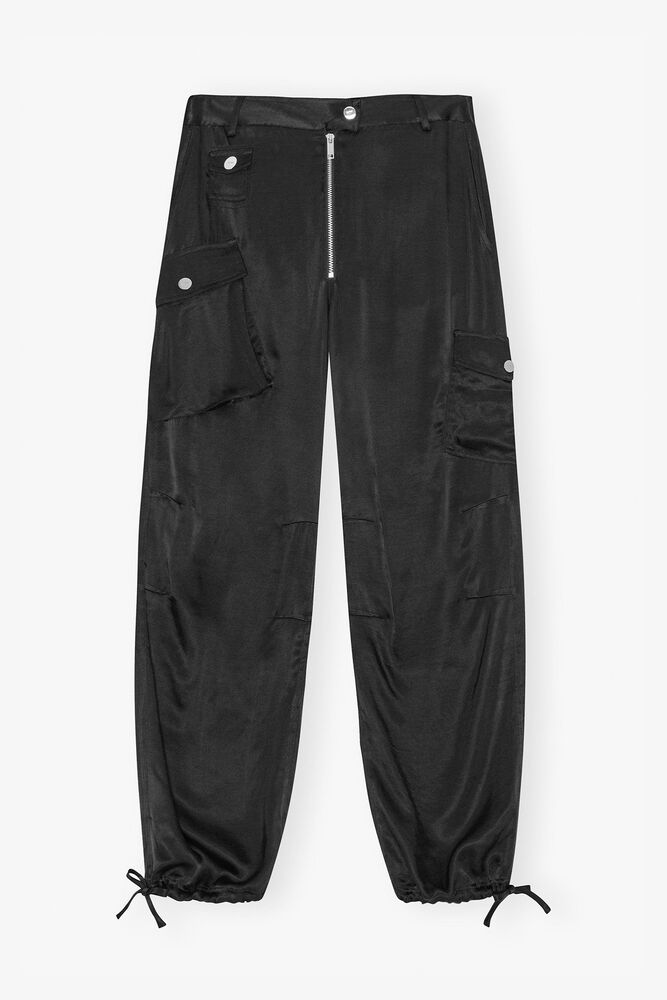 Cargo Trousers in Black, Black