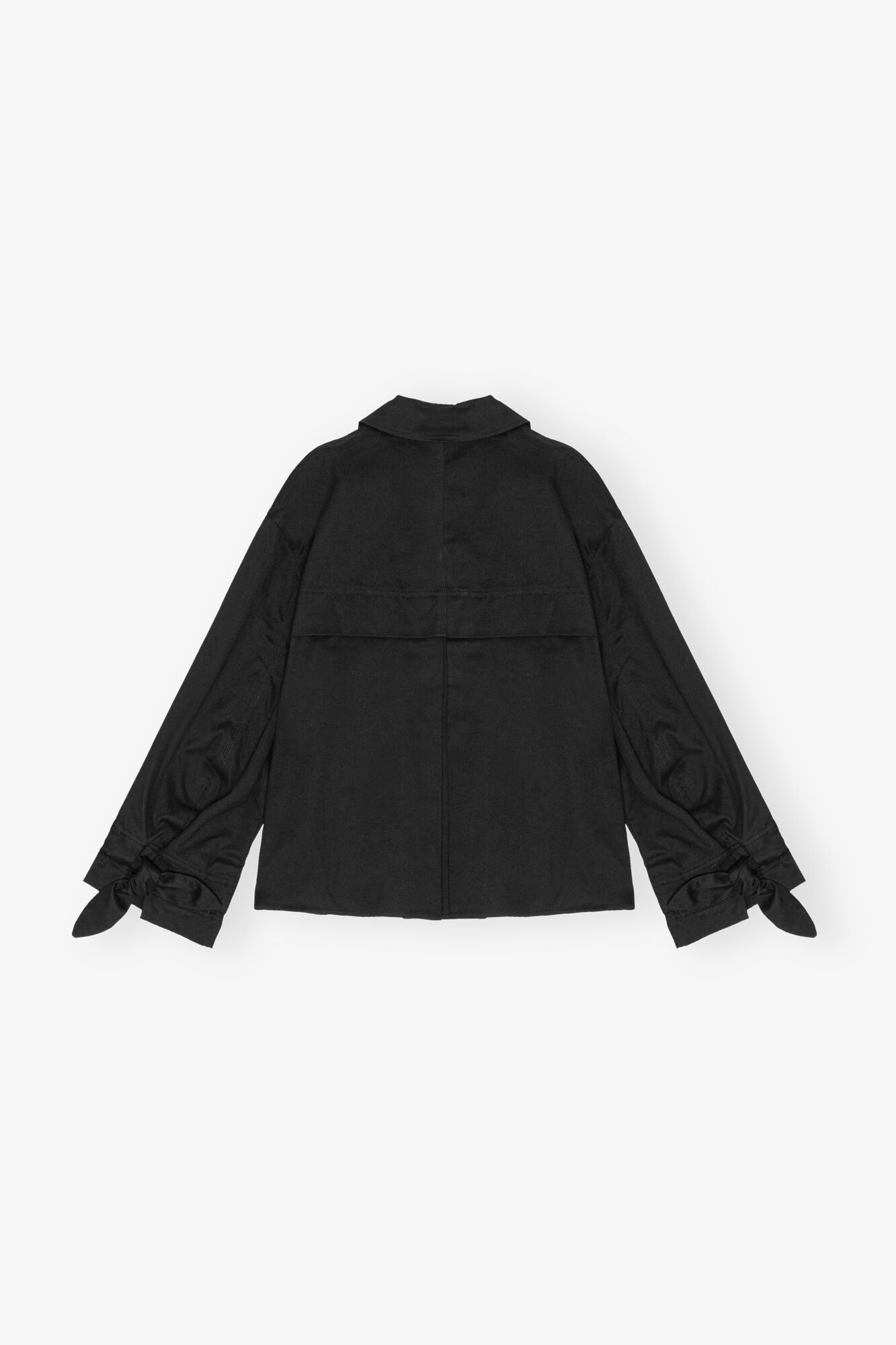 Black Herringbone Canvas jacka, Elastane, in colour Black - 2 - GANNI