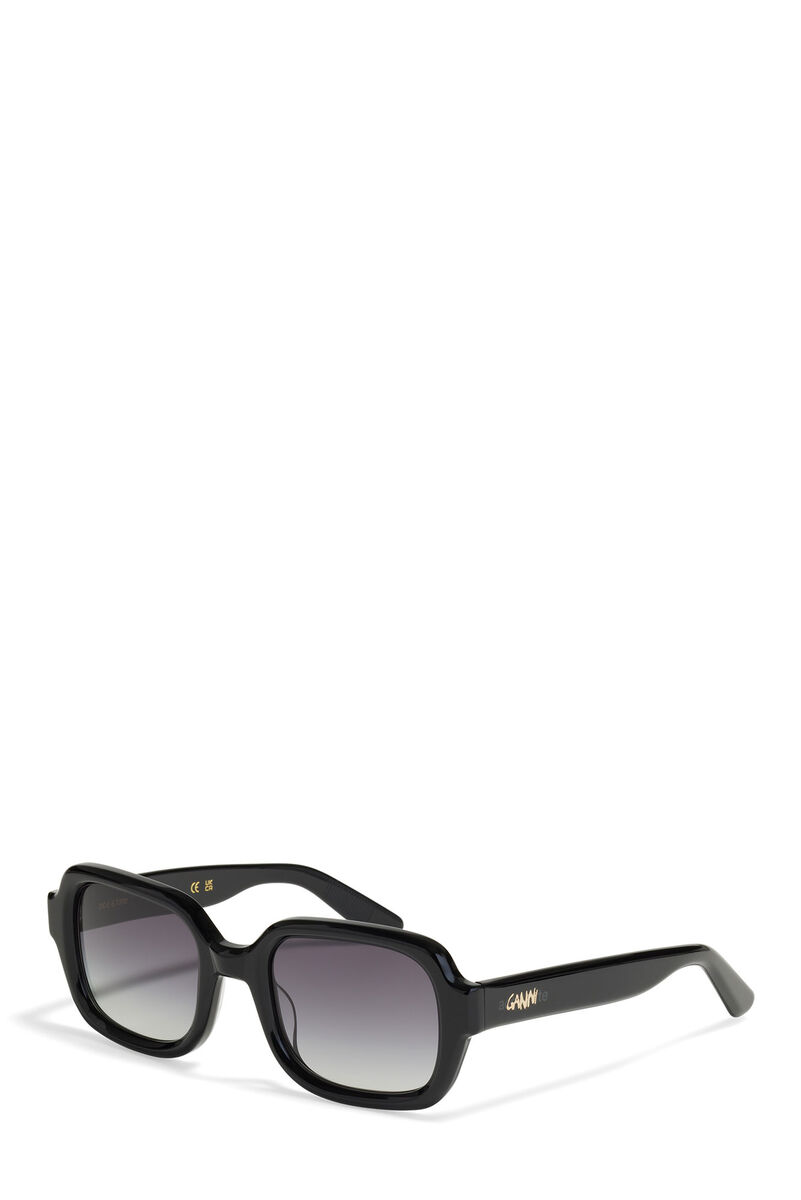 GANNI x Ace & Tate Black Twiggy Sunglasses, Acetate, in colour Black - 3 - GANNI