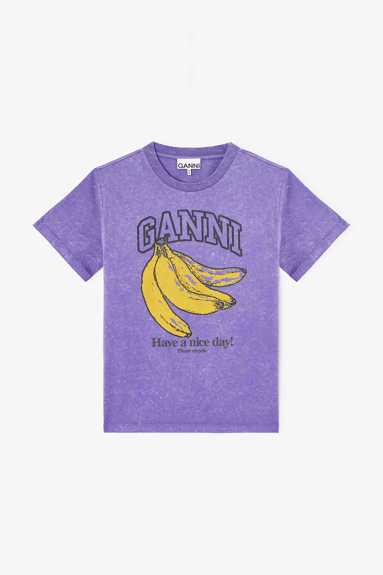 T-Shirt mit Vintage-Waschung, Recycled Cotton, in colour Passion Flower - 1 - GANNI