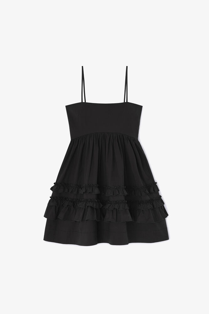 Black Mini Frill Dress, Black