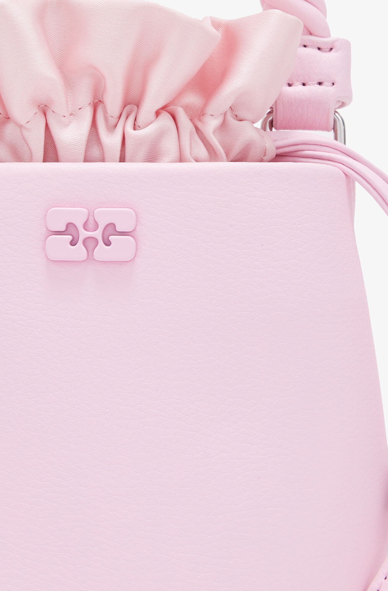 Pink Mini GANNI Bou Bucket Bag, Lyocell, in colour Fairy Tale - 3 - GANNI