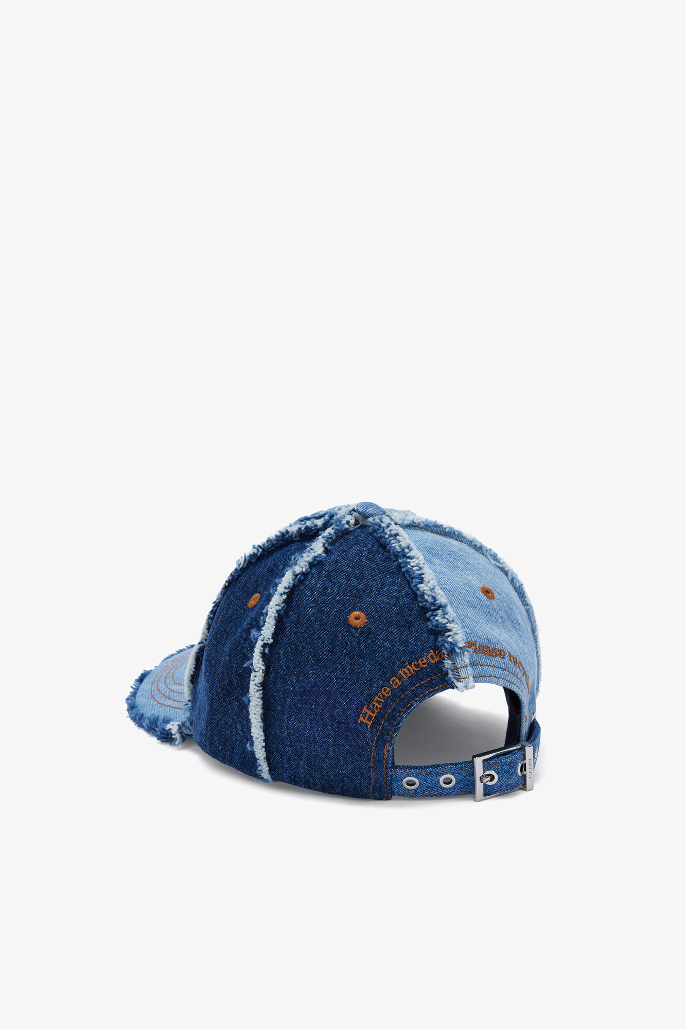 Kasket i patchwork denim, Organic Cotton, in colour Multicolour - 2 - GANNI