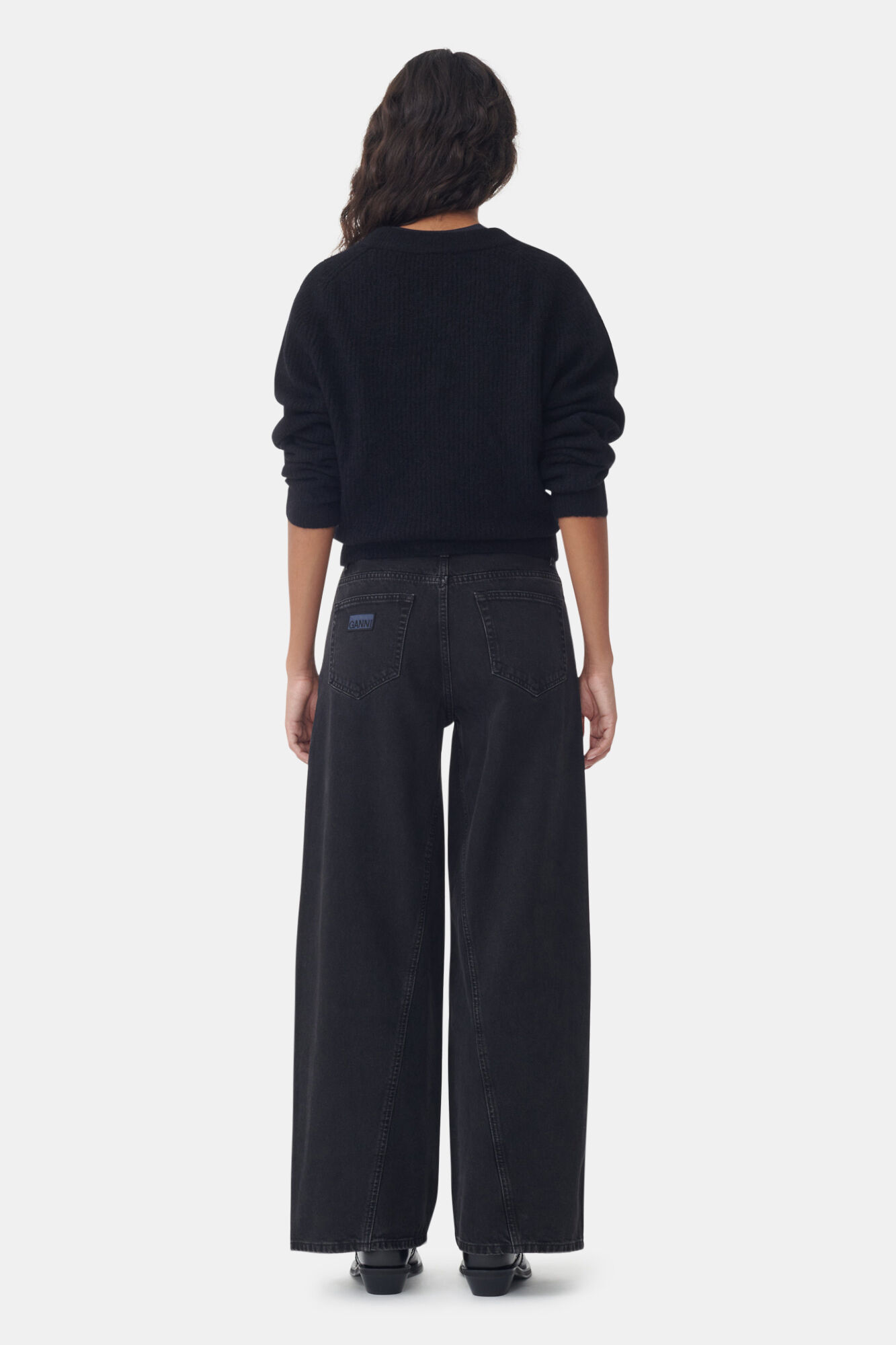 Washed Black Joezy Jeans, Cotton, in colour Washed Black/Black - 3 - GANNI