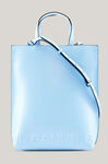 Recycled Leather Tote, Leather, in colour Placid Blue - 1 - GANNI