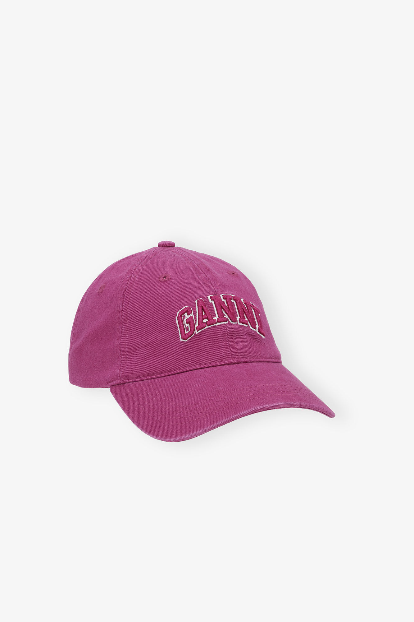 Purple Canvas Cap, Organic Cotton, in colour Boysenberry - 1 - GANNI