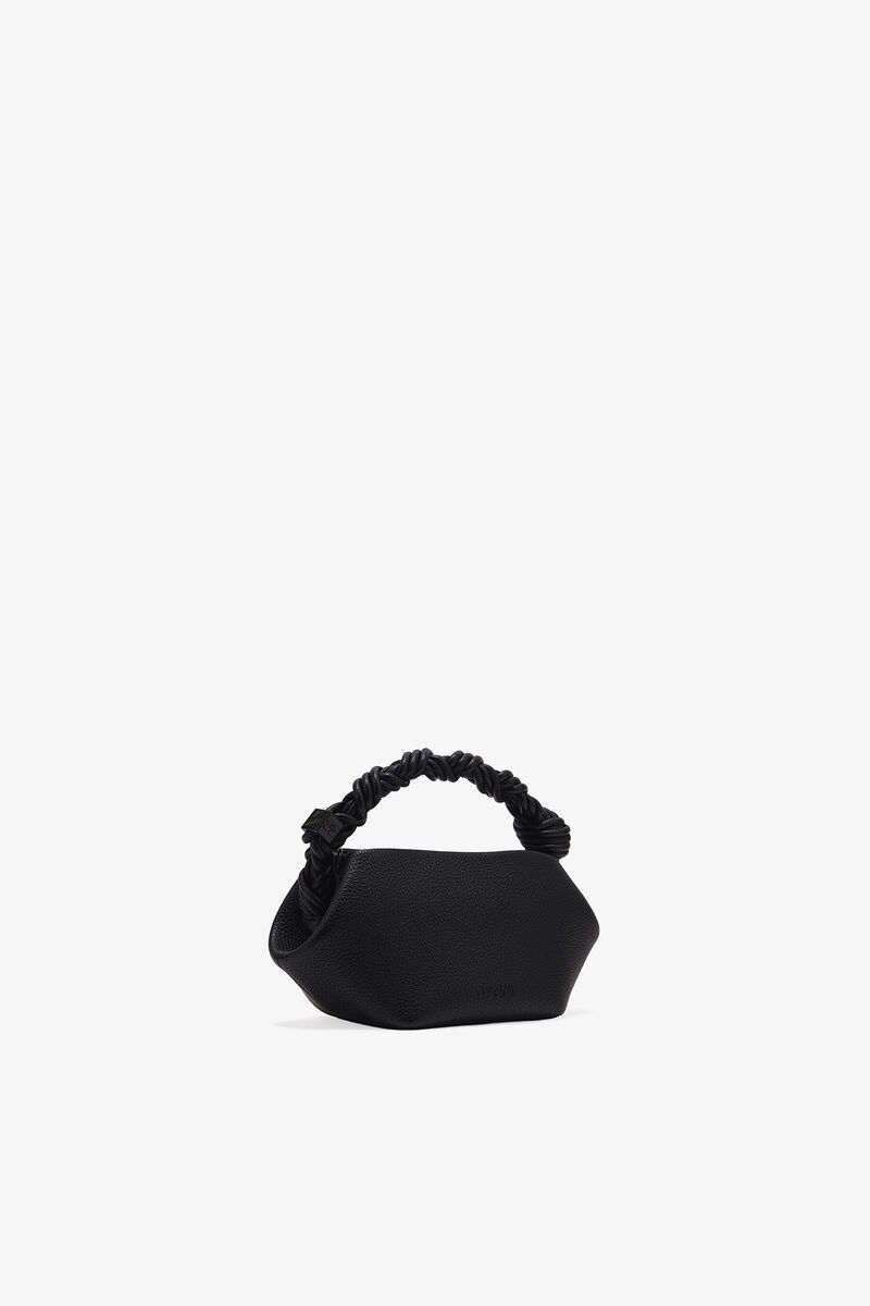 Black Grained Mini Bou Bag, Recycled Polyester, in colour Black - 2 - GANNI