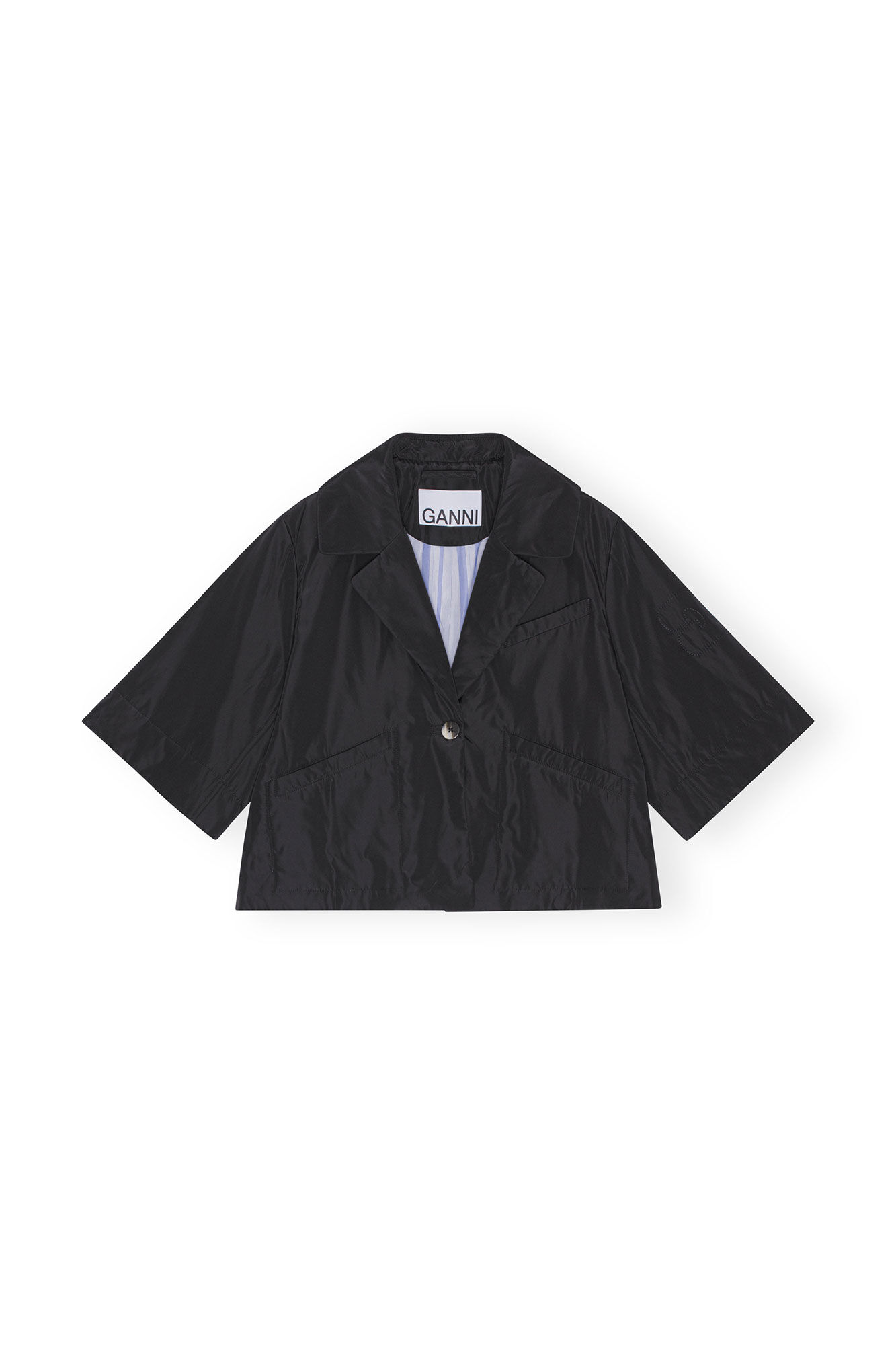 Summer Tech Padded Jacket, Recycled Polyester, in colour Black - 1 - GANNI
