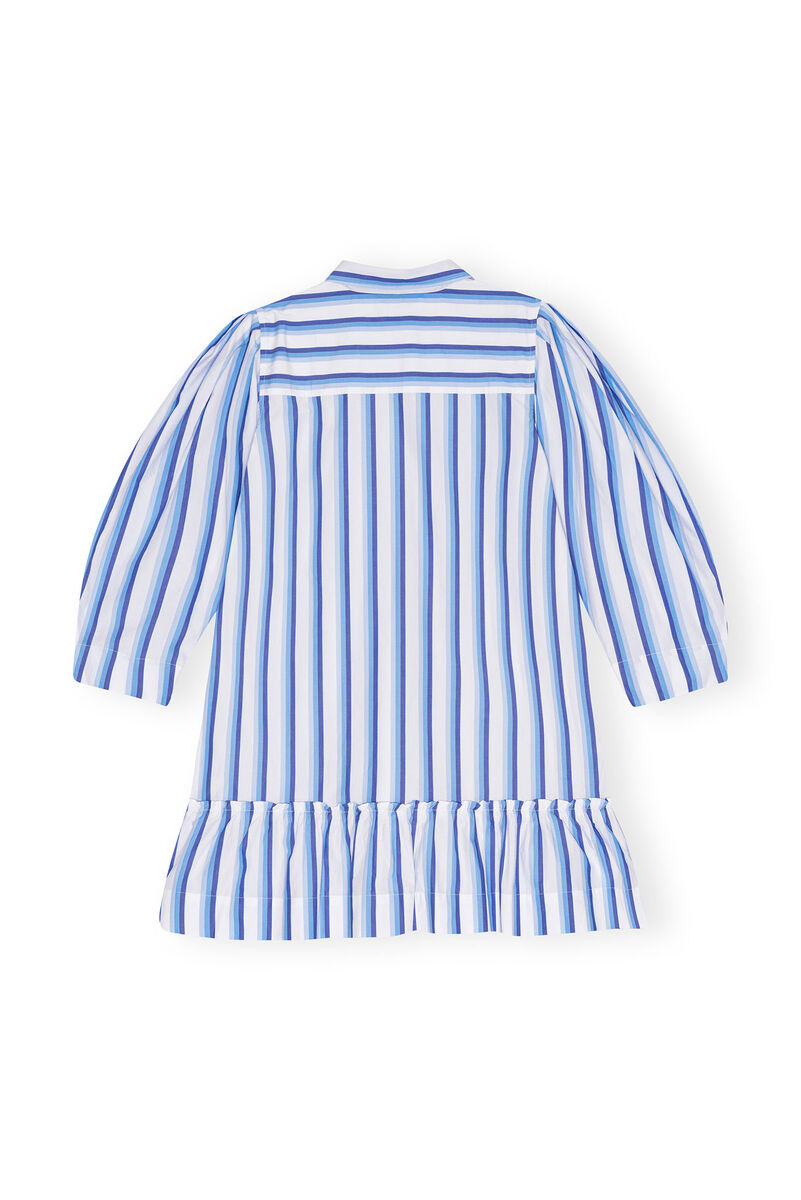 Robe Blue Striped Cotton Mini Shirt, Cotton, in colour Silver Lake Blue - 2 - GANNI