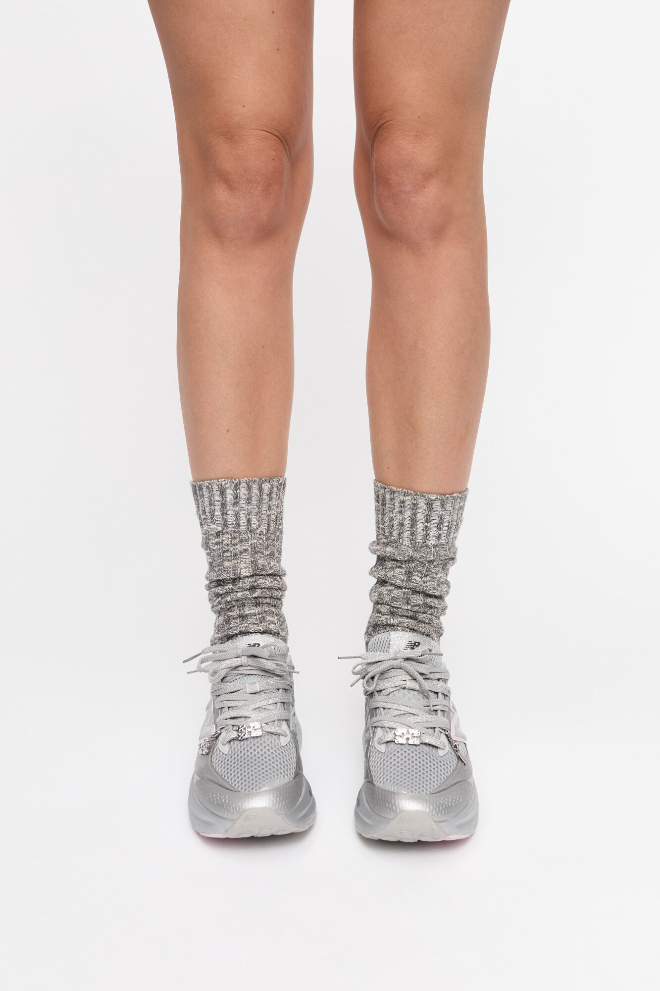 GANNI x New Balance Silver and Pink FFT Trainers, Recycled Polyester, in colour Silver Pink - 1 - GANNI