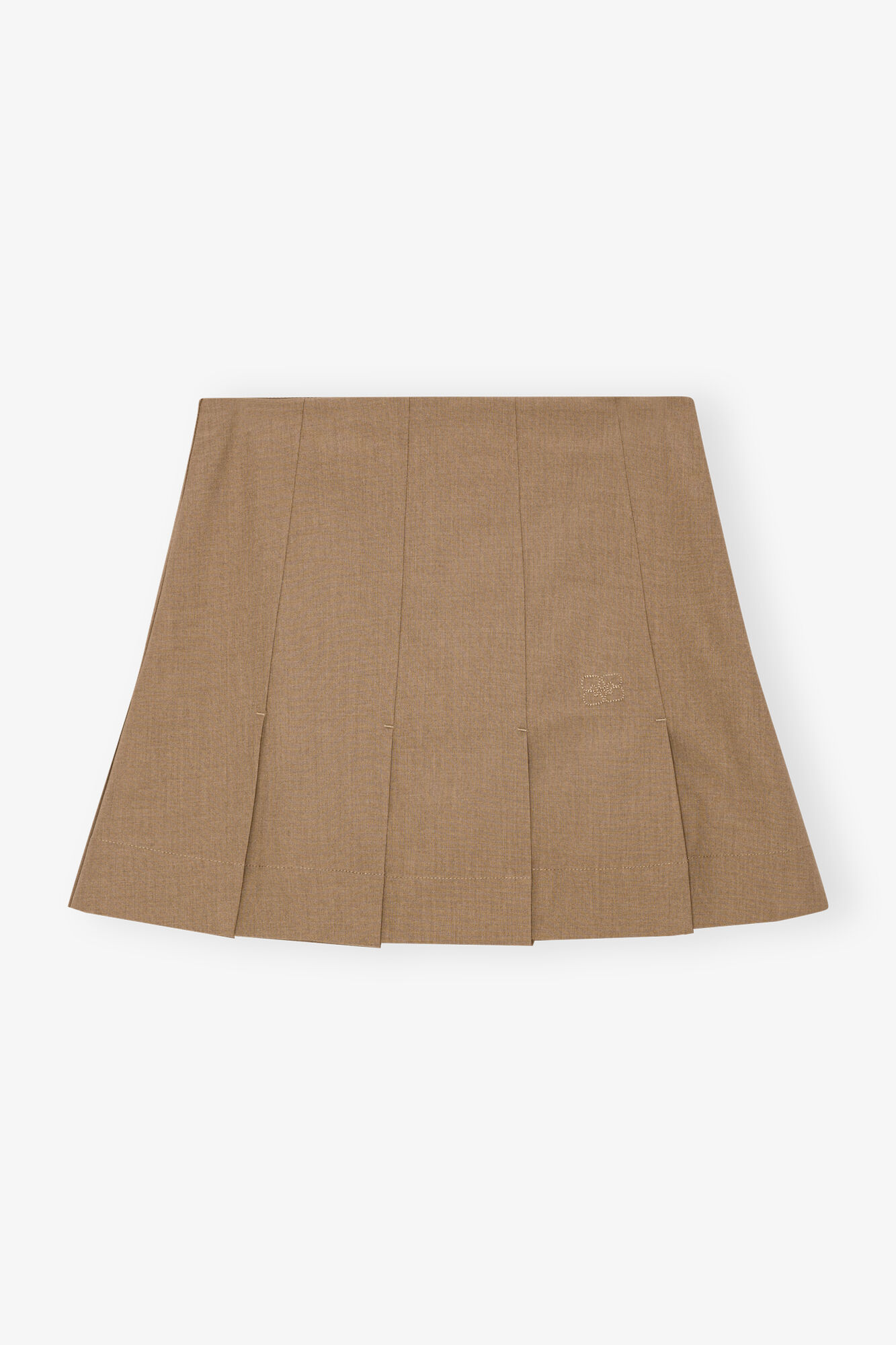 Brown Drapey Melange Mini Skirt | GANNI 